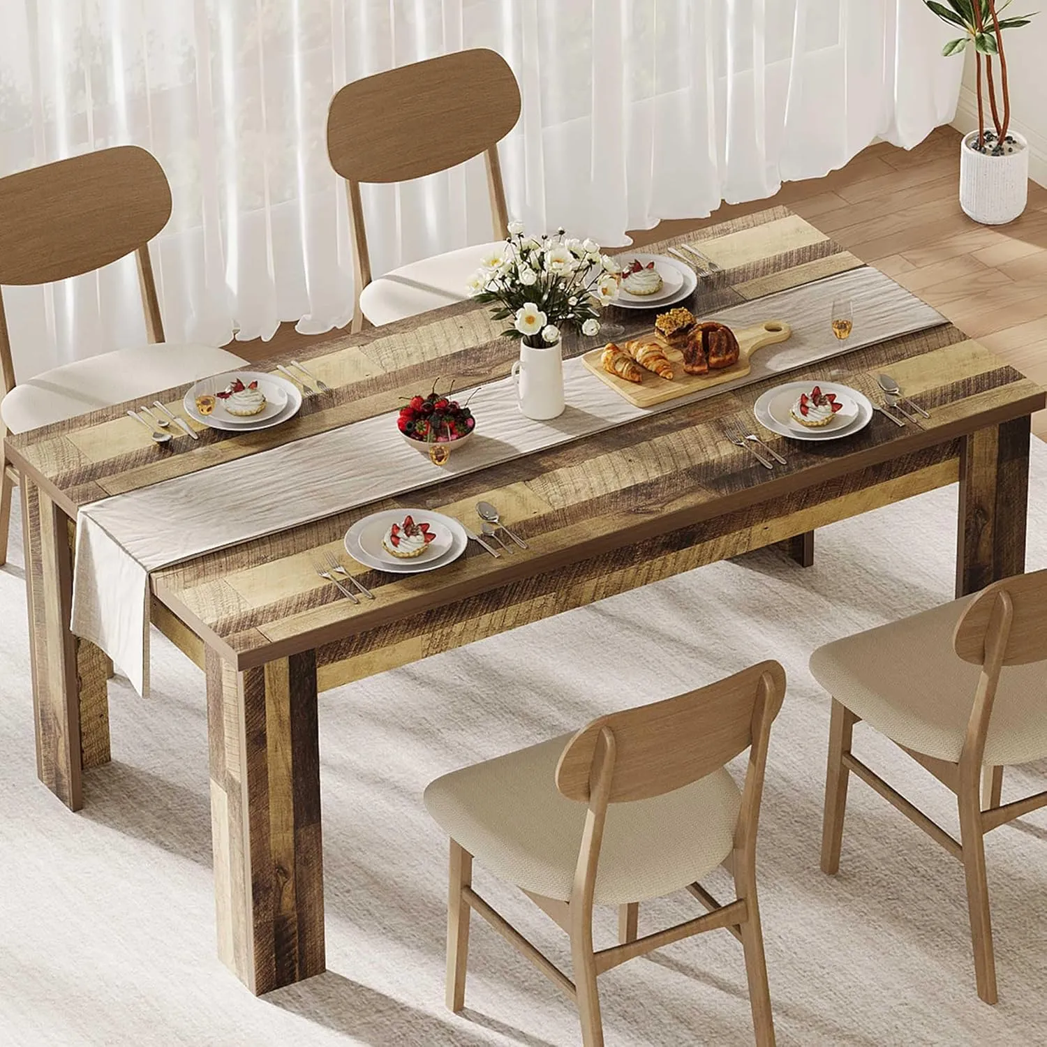 Dining Table for 4-6, 1.18 in Thick Top